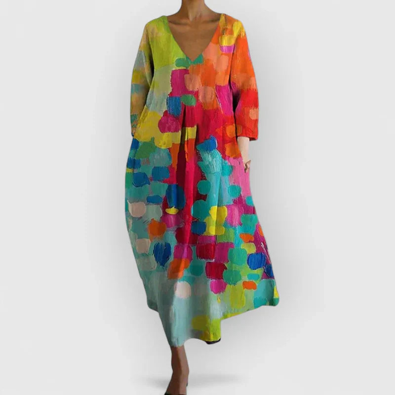 Nora | Färgglad kimono med V-ringning
