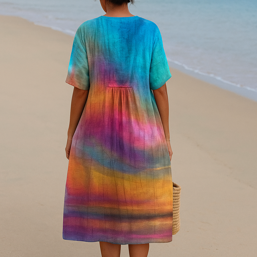SOLÈNE | Tie-dye nattkjol med solnedgång