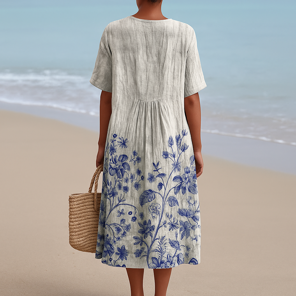 ÉLOÏSE | Porcelainsmönstrad klänning